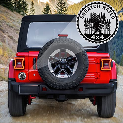 Image of Bigfoot Badge Rated Car Emblem, Squatch 4 x 4 Metal Automotive Badge 3D Metal Car Badges Emblems Round Decals Decals Stickers Compatible with Jeep Wrangler Vehicles Trucks