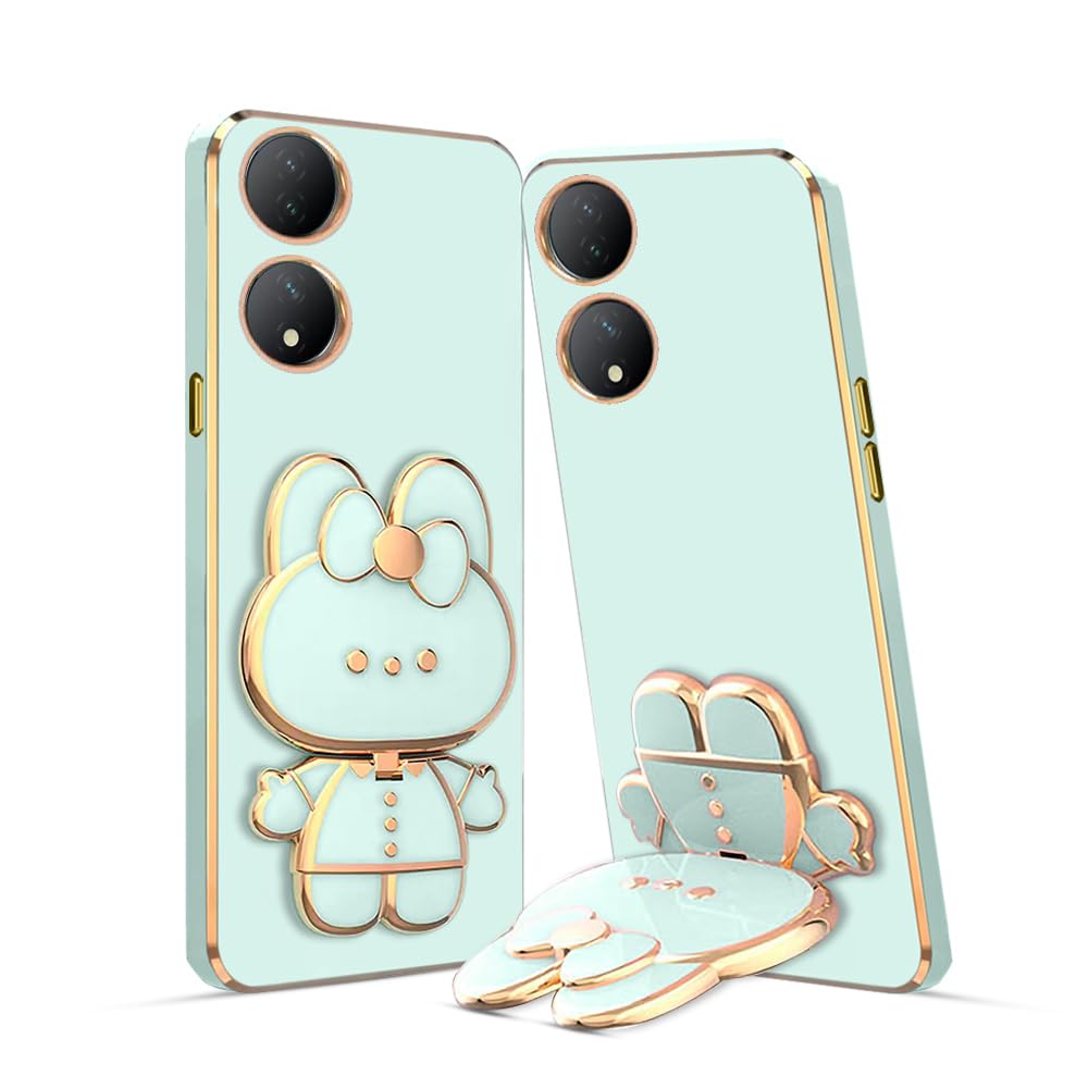 KARWAN Silicone ? 6D Cat Back Cases and Covers Compatible for Vivo Y100 Kitty Cat Back Cover Case with Stand and Mirror | Camera Protection | Anti-Slip | Folding Stand - Mint (B0CCDS5WYG) Amazon Price History, Amazon Price Tracker