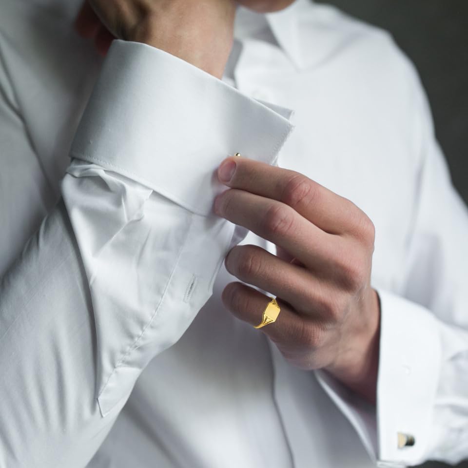 Solid 14k Gold Art Deco Square Signet Ring3