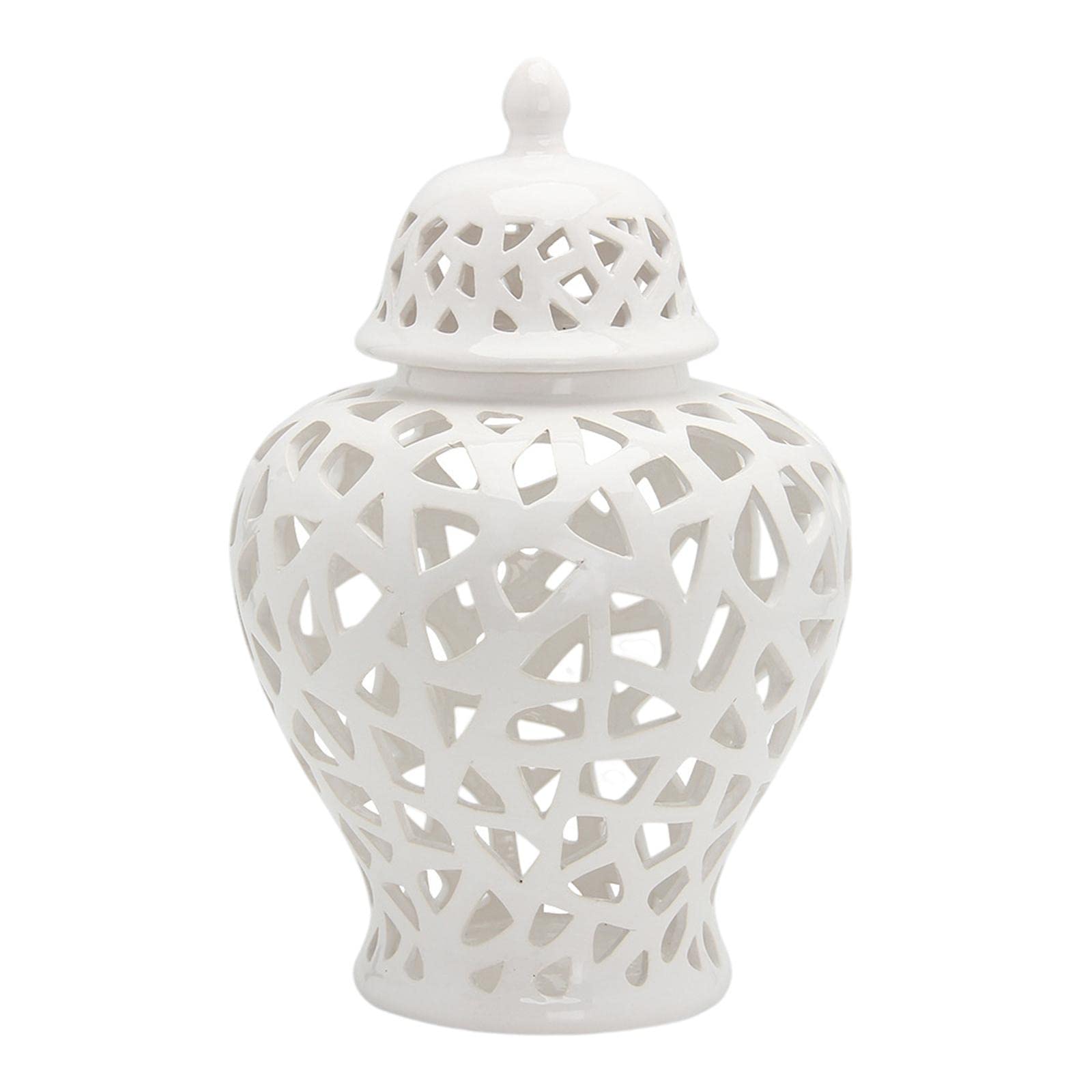 perfk Vaso da 28 cm, smaltato Creativo, Decorazione Artigianale, Vaso in Ceramica per Composizione da