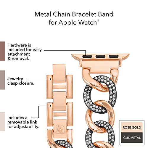 Image of Anne Klein Fashion Chain Bracelet for Apple Watch, Secure, Adjustable, Apple Watch Replacement Band, Fits Most Wrists