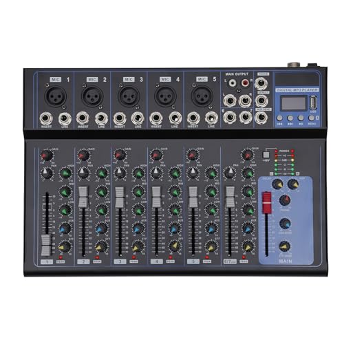 7 Kanal Audio Mischpult Konsole Verstärker USB DJ Live Mixer...