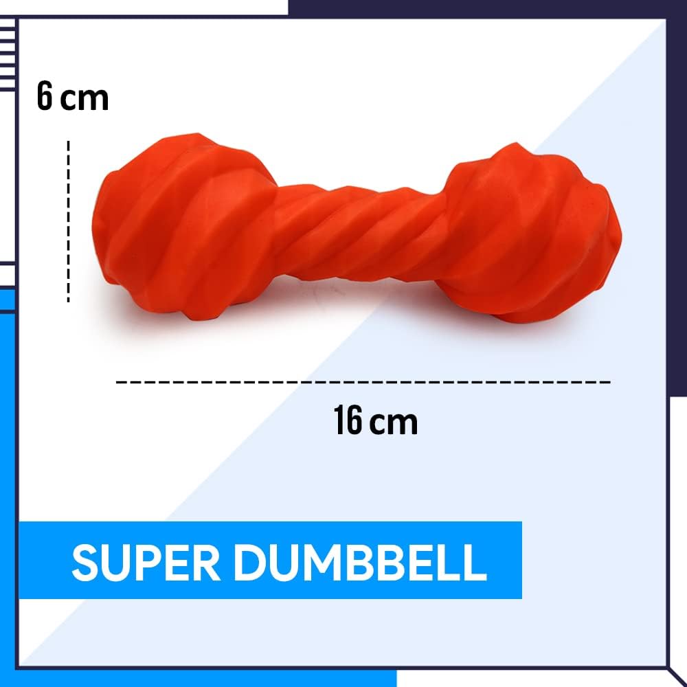 Goofy Tails Dog Toys - Super Flavoured Dumbbell Treat Dispensing Chew Toys, Ideal Interactive Dog Toy for All Breeds and Sizes (Super Dumbbell, Large) (Colour May Vary)