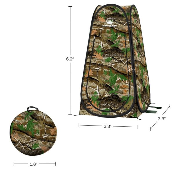 Pop Up Pod - Tienda de Ducha de Privacidad, Vestidor o Cubículo Portátil para Baño con Bolsa de Transporte para Camping, Playa o Tailgate de Wakeman Outdoors (Camo) miniatura 7