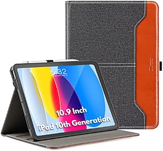 DLveer Case for iPad 10th Generation - 2022 10.9 Inch Soft TPU + PU Leather Business Cover,with Auto Wake/Sleep,Multiple Angles Stand Protective Case for iPad 10th Gen 10.9 Inch 2022,Black