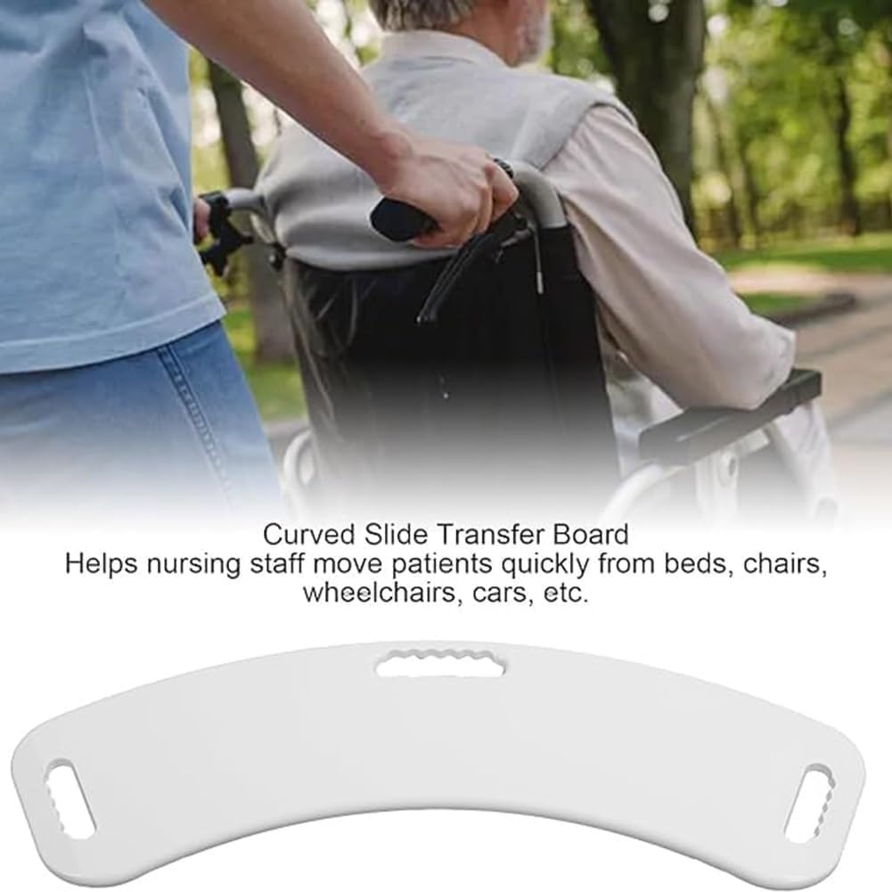 Generic Tabla de transferencia curvada con 3 asas recortadas y base antideslizante para silla de ruedas, cama y coche
