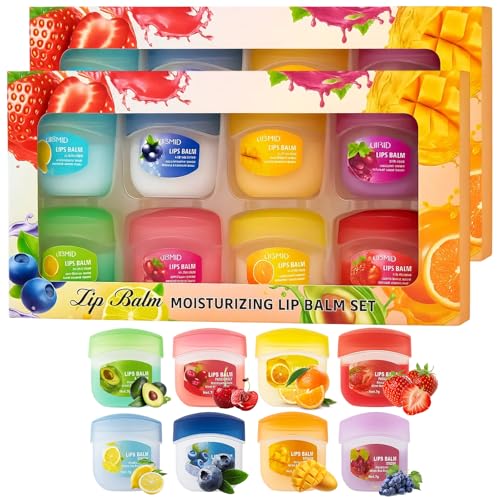 16 Stück Lip Balm, Fruchtiger Lippenbalsam mit Feuchtigkeitsspendender Wirkung, Lip Balm für Trockene Lippen, Lip Oil und Lippenmaske in Einem,Lippenpflege