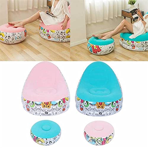 QILIYING Patio Lounge Chair Lounge Chair, Lounge Chair Portable Inflatable Sofa Comfortable Chair Longue with Footstool for Living Room Balcony Camping Chaise Lounge - Image 5