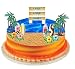 CakeSupplyShop Surf Cake Topper with Edible Sugar Surfboards, Edible Sugar Hibiscus Flowers, Palm Trees and Surf Sign