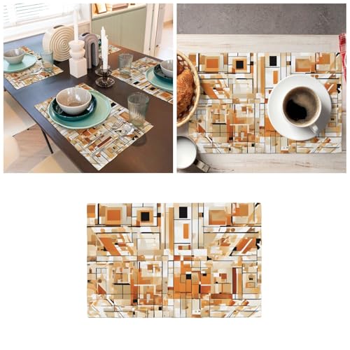 Set de table imitation lin anti-rayure et lavable pour table en bois