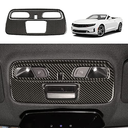 YOFAMO Carbon Fiber Roof Reading Light Lamp Sticker Decal Panel Interior Trim Cover for Chevrolet Camaro 2016 2017 2018 2019 2020 Decoration Accessories(2PCS Black)
