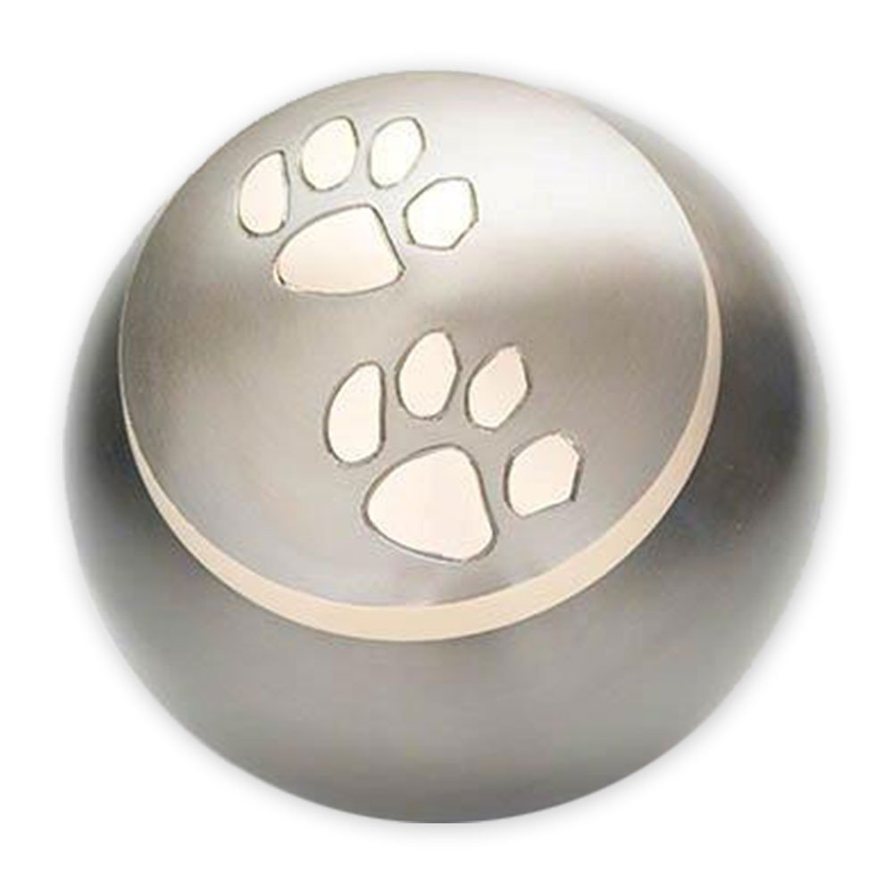 Beautiful Life Urns Gold,Grey Pawsitively Cherished Pet Urn - Unique Cremation Urns For Pets, Small, Slate/Gold