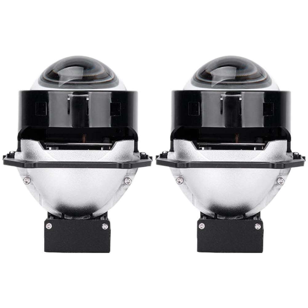 Gruppo faro con lente per proiettore bi-LED da 3,0 pollici, bianco 6000K, compatibile con veicoli universali che utilizzano portalampade H1 H3 H4 H7 H8 H9 H11 9005 9006 D2S(Emitting Color: 2 Pieces)