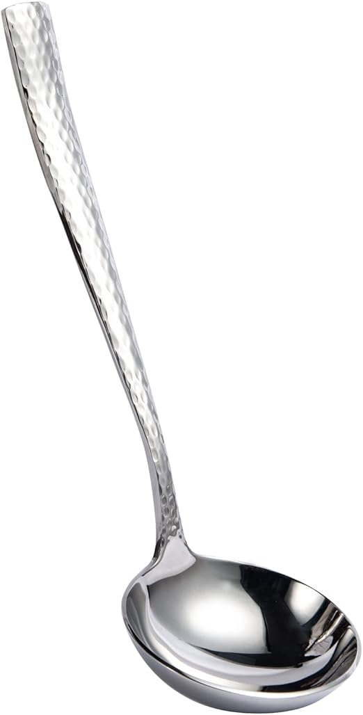 IMEEA Gravy Ladle Small Soup Ladle Hammered 18/10 Stainless