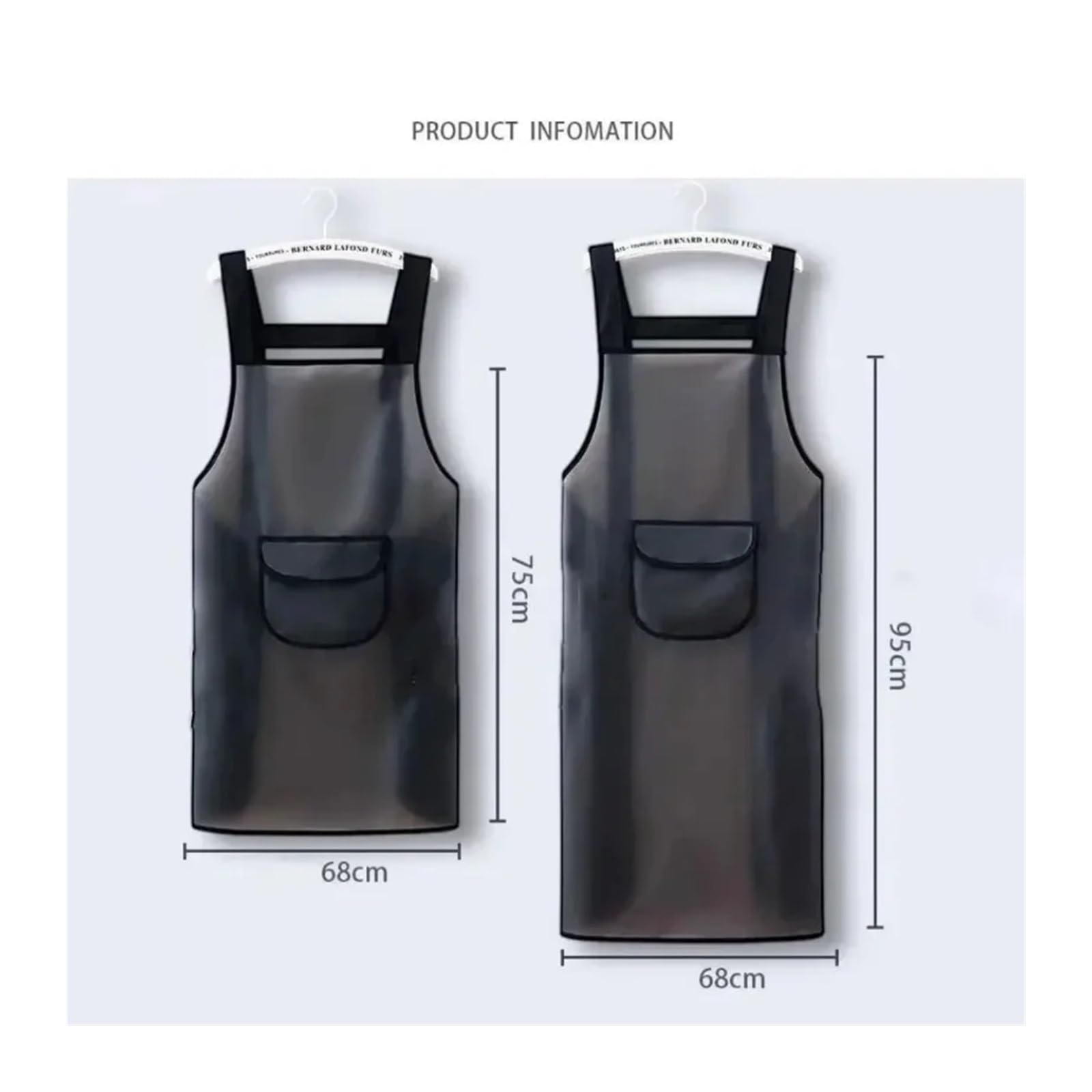 delantal cocina Delantal de cocina impermeable, delantal trabajo resistente al aceite for el hogar, delantales limpieza Negro transparente a prueba suciedad, 2 uds