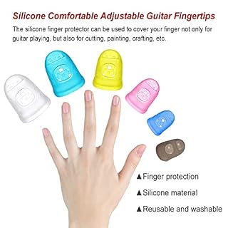 Vokmon 2 Ensemble de Silicone Guitar Fingertip Finger Guards Transparent Protecting Picks Gris L - Les Beatles, Paul McCartney, John Lennon, RIngo Starr, George Harrison Vokmon 2 Ensemble de Silicone Guitar Fingertip Finger Guards Transparent Protecting Picks Gris L – Image 5