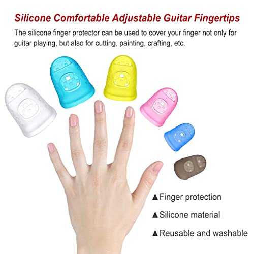 Vokmon 2 Ensemble de Silicone Guitar Fingertip Finger Guards Transparent Protecting Picks Gris L - Les Beatles, Paul McCartney, John Lennon, RIngo Starr, George Harrison Vokmon 2 Ensemble de Silicone Guitar Fingertip Finger Guards Transparent Protecting Picks Gris L – Image 6