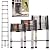 Telescoping Loft Ladder Extension Ladders 10.5Ft, One-Button Retraction Stainless Steel Multi-Purpose Collapsible Ladder Stepladder Telescopic for Attic Loft RV Roof Home Office, 330lbs Max Load