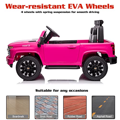 Image of 24V Ride on Toys for Kids Chevrolet Silverado 2 Seater Ride on Car for Kids