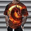 Mens Dragon T Shirt Summer Short Sleeve T Shirt Animal Print Graphic Shirt, navy, XXL #2