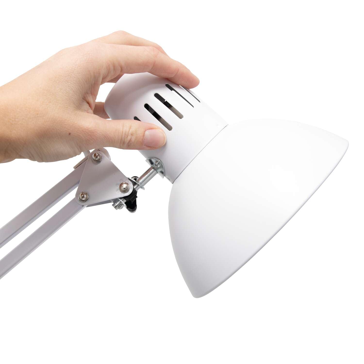 MAUL lampara escritorio MAULstudy | Lampara LED con soporte ajustable con brazo articulado para escritorio | Elegante lampara de mesa metálica LED | Fuente de luz LED incluida | Blanco