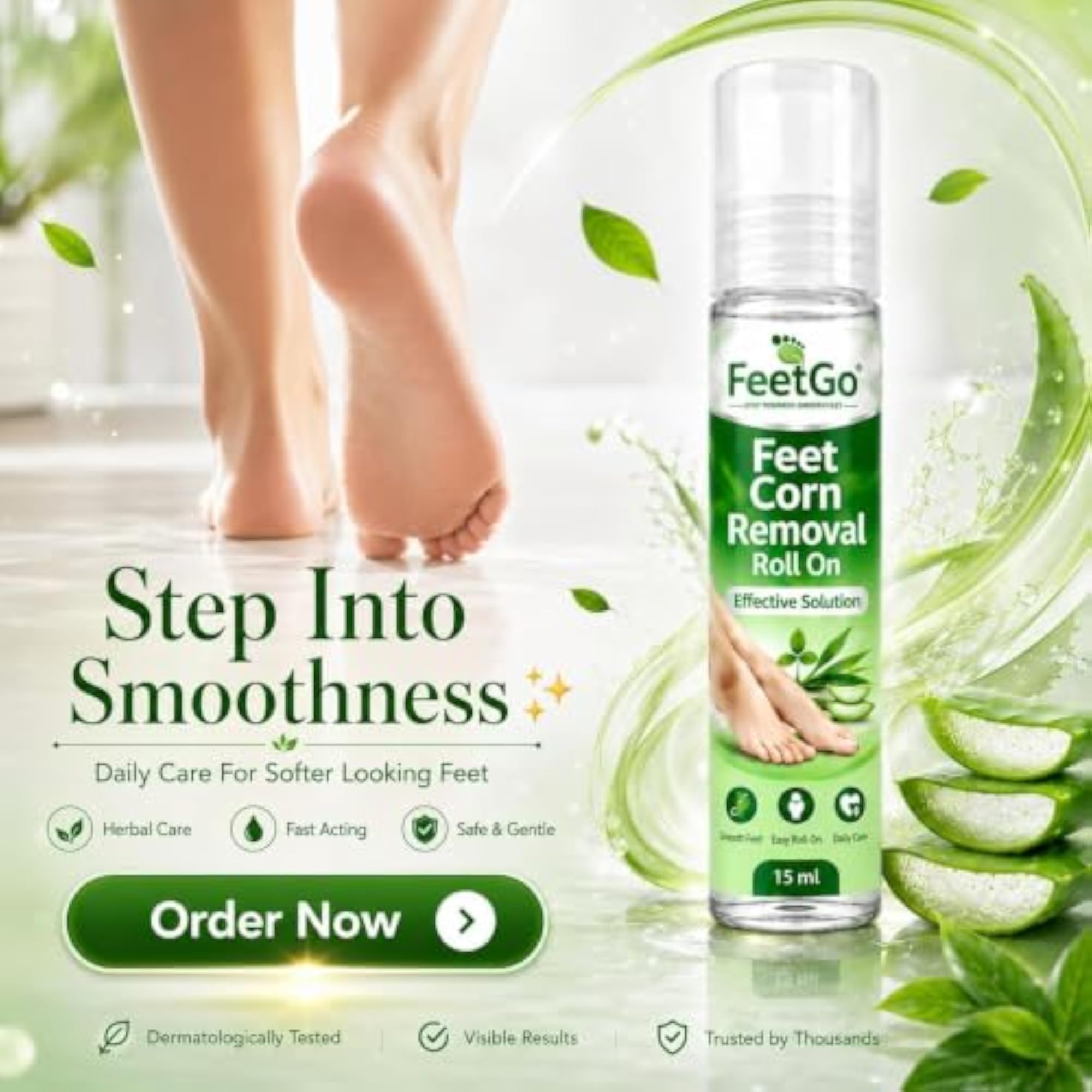 FeetGo Foot Corn Care Roll-On with Aloe Vera