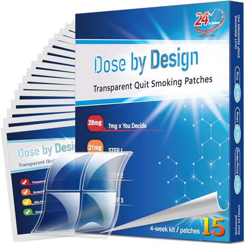 Nicotine Patches - Transdermal System Transparent Patch - Smoking or Vaping Quitting Aid - Step 1-21mg (Step 1-28mg-15 Phtches)