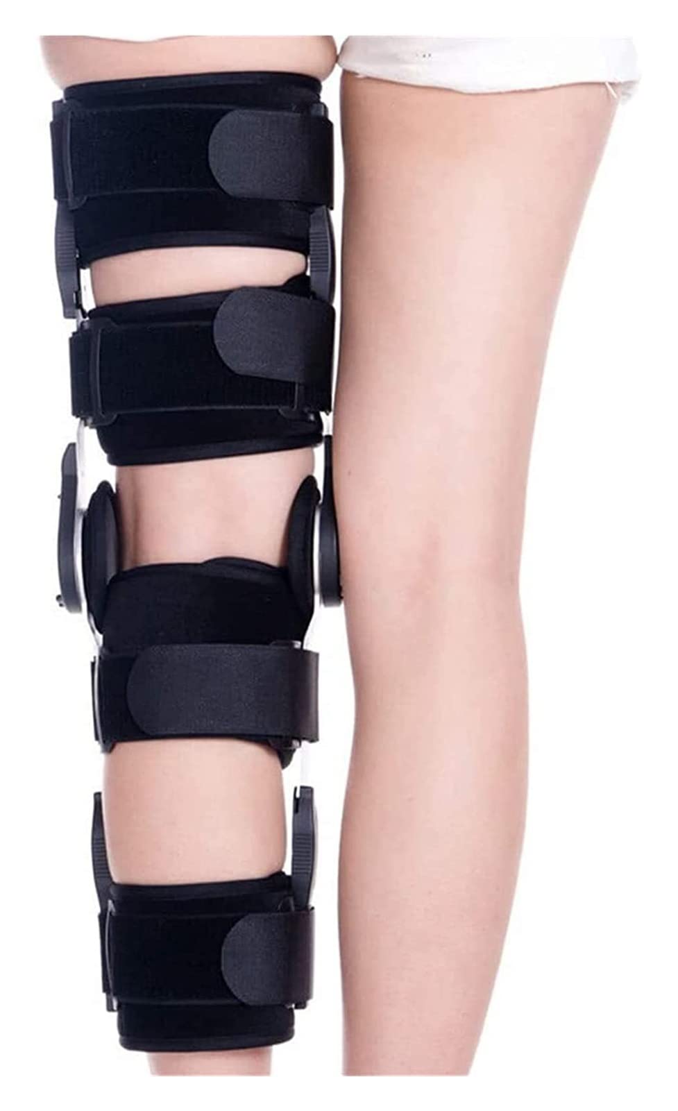 Estabilizador de Soporte ortopédico Ajustable ROM con bisagras Rodillera Universal para estabilización de recuperación Osteoartritis Leve 22.7.27 (Color : Black (Send Strap))