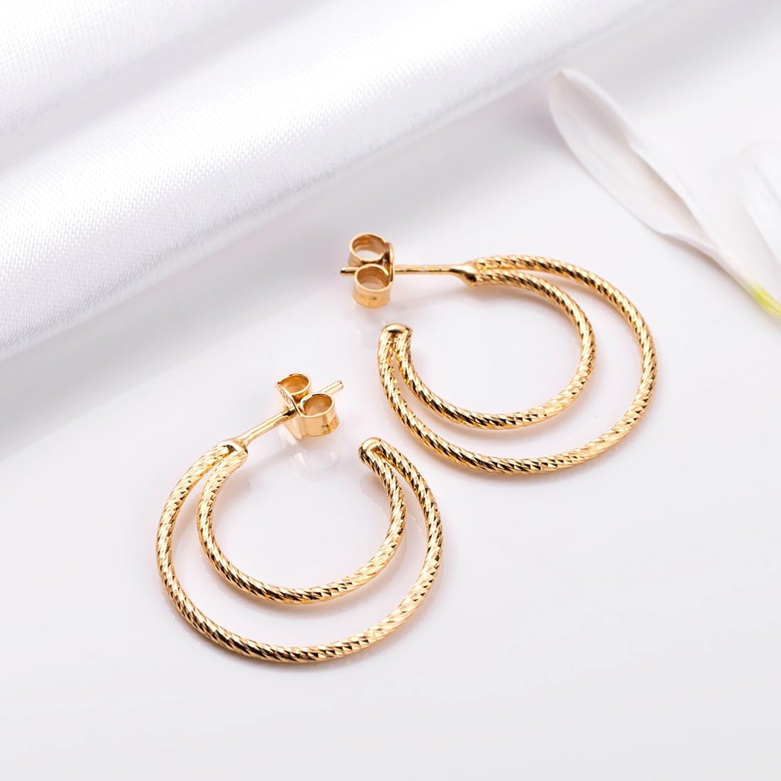Women's 925 Sterling Silver Moon Plated Earrings, Gift Idea
