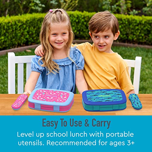 Bentgo® Kids Utensil Set - Reusable Plastic Fork, Spoon & Storage Case Made From Bpa-Free Materials, Dishwasher Safe - Ideal For School Lunch, Travel, Outdoor Use (Dino) #TOP1