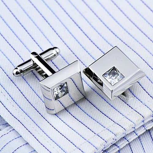 Mancuernillas vintage para hombre con circonia cúbica miniatura 2