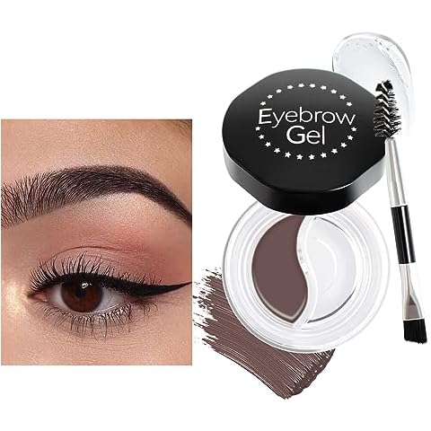 Brow Gel Kit - Eyebrow Pomade + Clear Styling Eyebrow Gel, Waterproof Eyebrow Gel High Pigment Long Lasting Eyebrow Makeup Cover