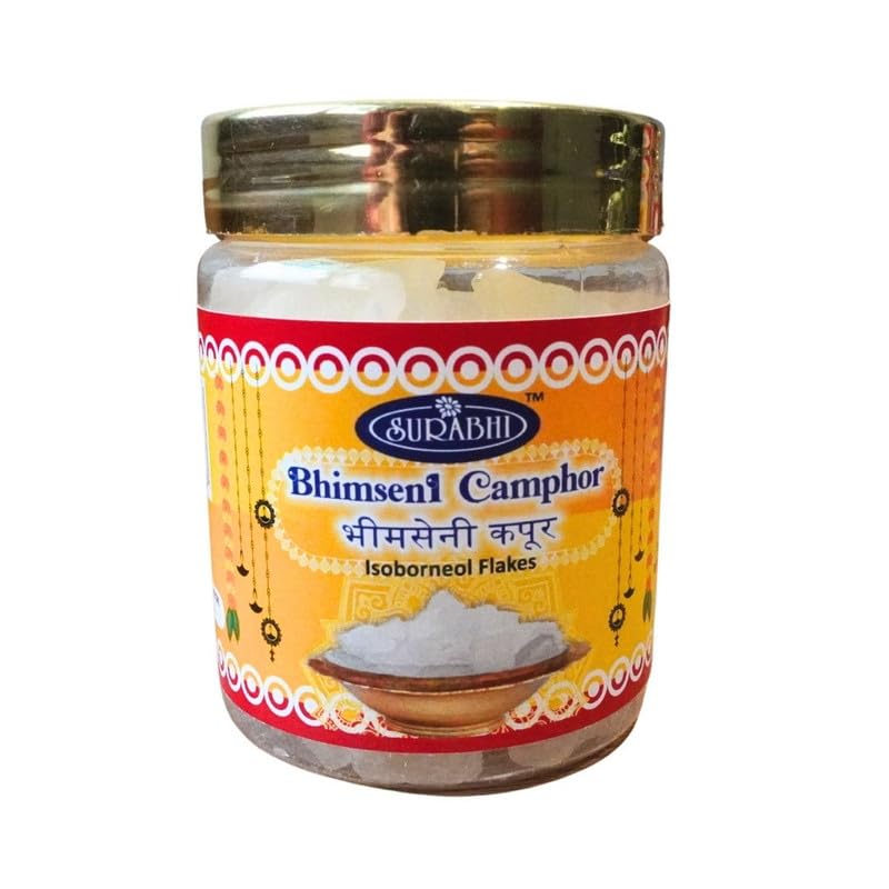 surabhi bhimseni camphor (100 gm) | 100% natural for puja, aromatherapy, odor eliminator, hawan |