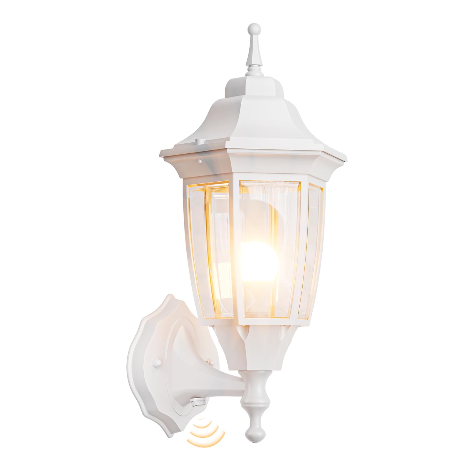 EMART Dusk to Dawn Outdoor Porch Light, Exterior Anti-Corrosion, Waterproof Aluminum & Glass Shades Wall Lamp Fixture, Modern Sconce Lantern for Yard,