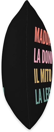 Miniatura 2 de Disegni Di Nomi Italiani Divertenti Per Maddalena Divertida almohada italiana con diseño de primer nombre, 18 x 18 pulgadas, multicolor