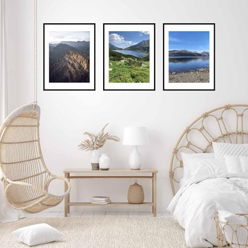 Image of JCJMY 24x32 Picture Frame with 20x24 Mat, Display Photo 20x24 with Mat or 24 x 32 Without Mat, Wall Hanging Large 24 by 32 Poster Frame with Plexiglass, Black