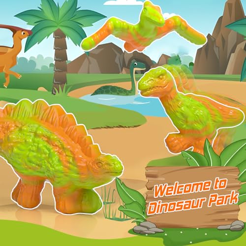 AstraVox Dog Toys, 3 Pack Indestructible Tough Dog Chew Toys for Aggressive Chewers, Nylon Bones with Bacon Flavor Dinosaur Teething Chew Toy for Large Medium Small Breeds
