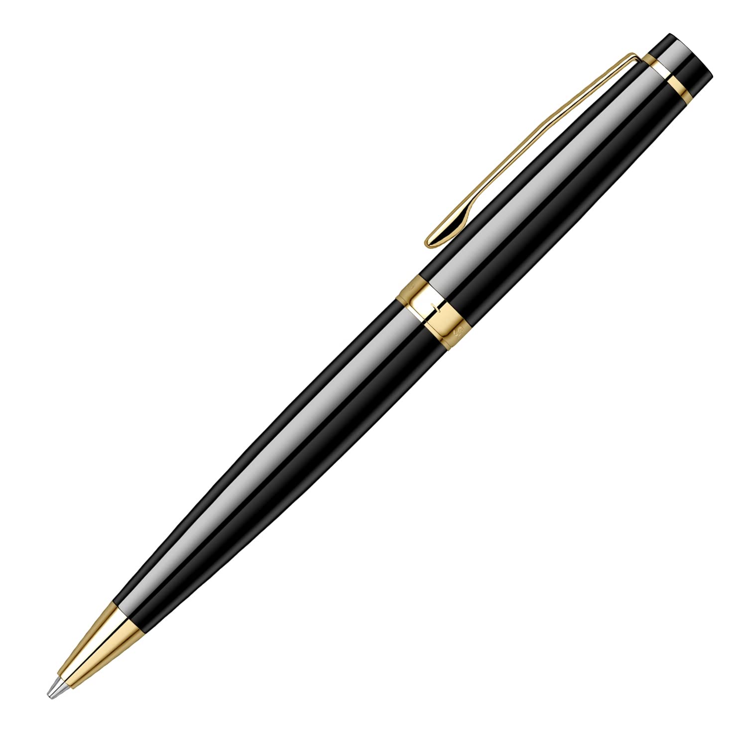 Scrikss 0,7 mm mechaniczny ołówek ołówkowy, błyszczący czarny mosiężny korpus, pozłacane wykończenia, mechanizm skręcony, seria Honor 38, nowoczesny i elegancki długopis, idealny na prezent, do użytku