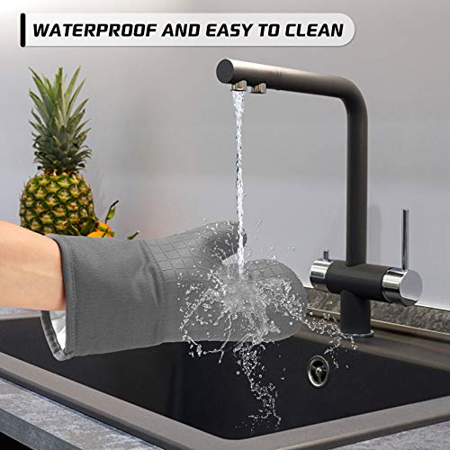 image for HOMWE Silicone Oven Mitts and Pot Holders with Pockets, 4-Piece Set Co