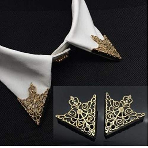 AMOYER 1 Paire Costumes Broches et Accessoires pour Hommes Le Golden Palace Retro Creux Motif col de Chemise Broche Boucle Angle Triangle