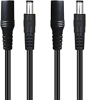Vista 9 de SIOCEN Paquete de 2 cables de extensión de alimentación CC de 10 pies, cable de extensión de 5,5 mm x 2,1 mm, cable de extensión de 12 V para cámara