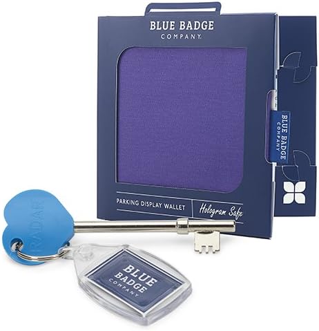 Blue Badge Co Purple Hologram-Safe Wallet with Radar Key, Disabled Parking Permit Cover Holder Includes Timer Clock, Disabled Badge Holder for Car