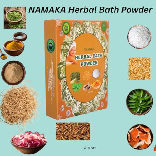 Image of NAMAKA 100% Herbal Ubtan Bath Powder - Natural Body Scrub & Face Pack for Glowing Skin, Exfoliating, Nourishing & Soothing Aromatherapy (500 gram)