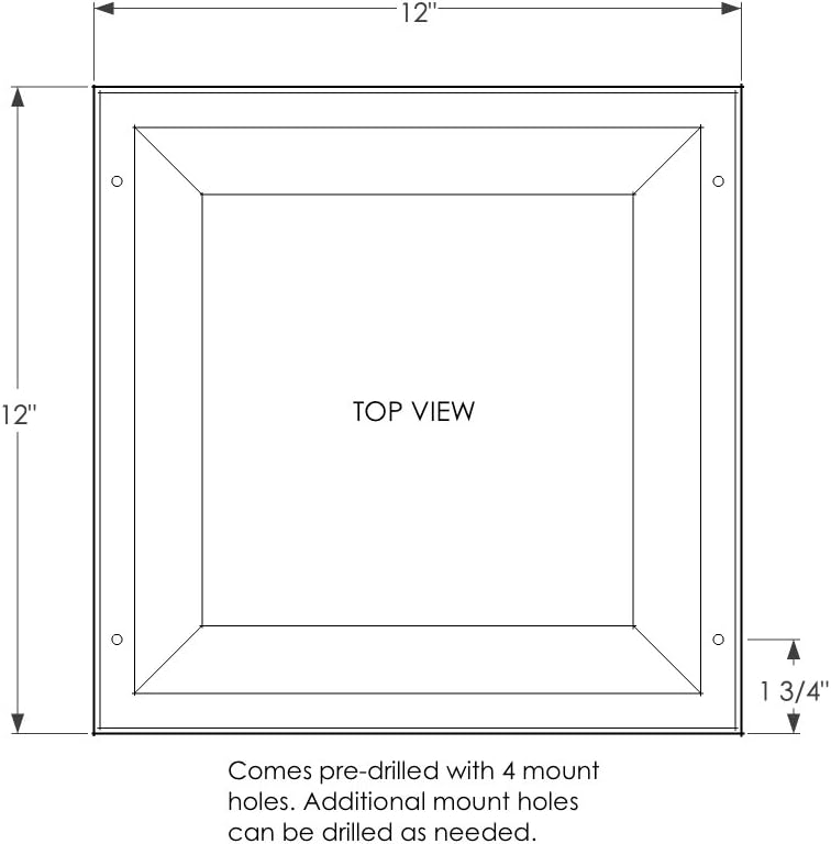 Beam Lighting 12" x 12" Vandal Resistant Polycarbonate Replacement Drop Lens/Cover Manufactured by A.L.P. Clear Prismatic