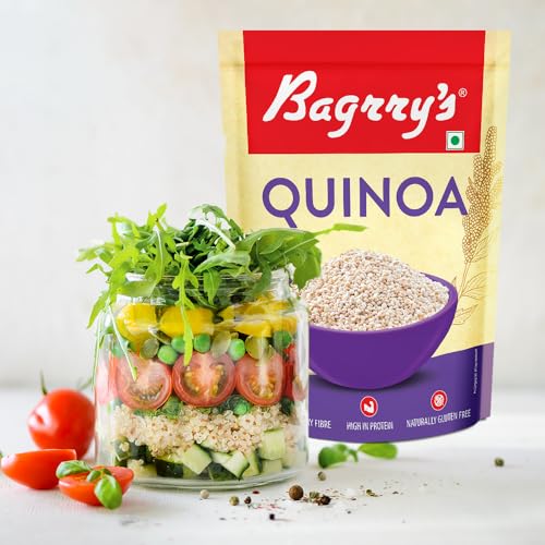 Image of Bagrry's Quinoa 1kg | Gluten Free Superfood | High Protein & High Fibre Breakfast Cereal | Rice Substitute | Diabetic-Friendly, Heart-Healthy | No Added Preservatives | Perfect for Weight Management, Healthy Meals and Fitness Diet