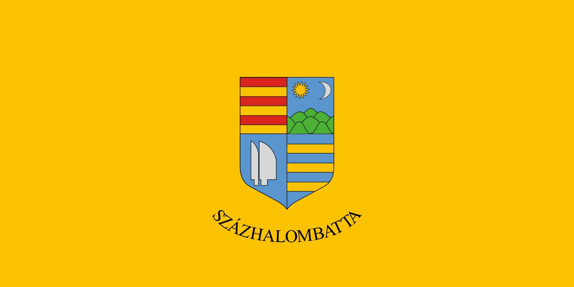 Drapeau Százhalombatta grand format paysage résistant aux UV et aux déchirures