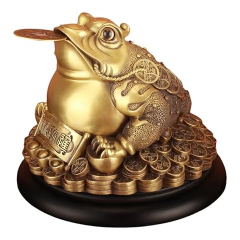 FENGSHUI-CAISHEN Pure Copper Feng Shui Money Frog Statues - God of Wealth and Fortune, Feng Shui Gifts, Lucky Frog, Frog Decor Cover