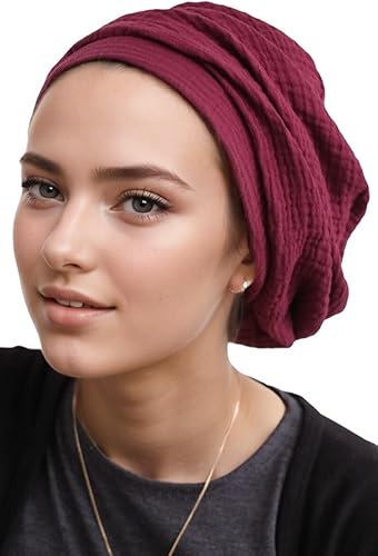 Miniatura 9 de Boina para cubrir la cabeza judía ajustable transpirable ligero de algodón para mujer con protección contra el cáncer