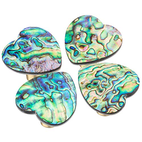 mookaitedecor 4 Pcs Abalone Shell Cabinet Knobs Decorative Drawer Pulls
