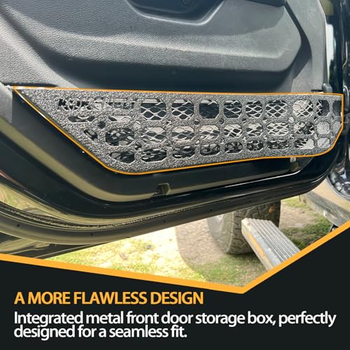 Image of Front Door Metal Pocket Molle Panels Compatible with 2018-2025 Wrangler JL 2 /4 Door & 2020-2025 Gladiator JT | Textured Black | Steel Storage Box Replaces The Weak Saggy Net